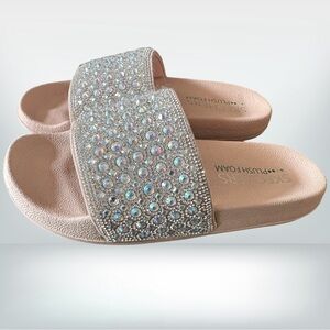Sketchers  Pink Slip On Rhinestone Foamies  7 NWOT